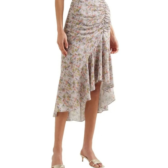 Alice + Olivia Dresses & Skirts - Alice + Olivia Freida asymmetrical ruched floral print midi skirt. Size 10